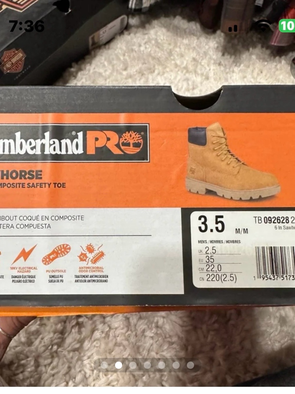 Timberland PRO Wheat/Tan Work Boot Box